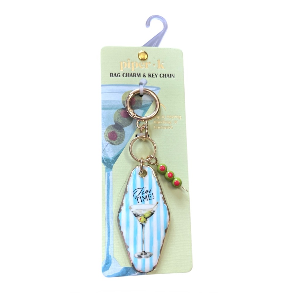 Tini Time Martini Cocktail‎ Keychain NWT